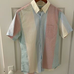 J.Crew seersucker shirt.